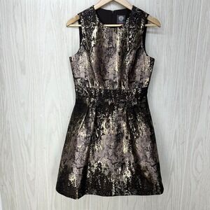 Vince Camuto Metallic Brown and Rose Gold Mini Dress